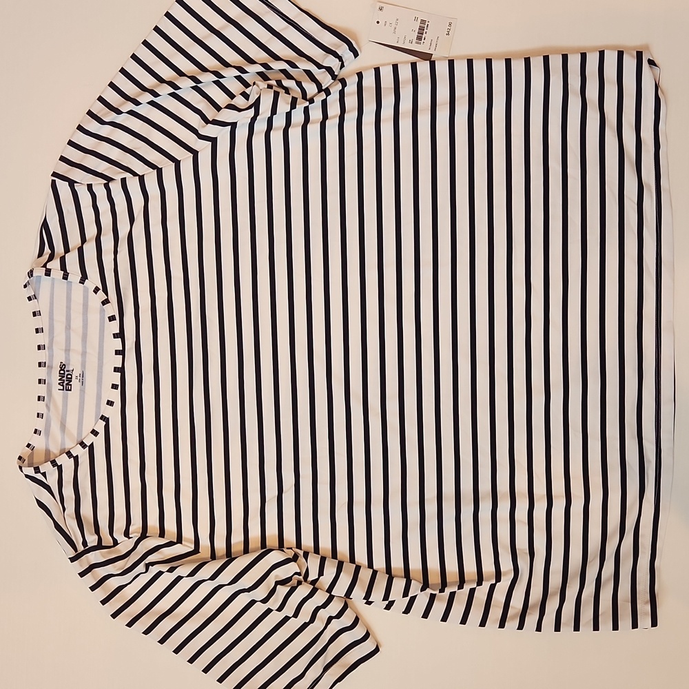Swim T-Shirt Navy Blue and White Striped Cover Up NWT 2X